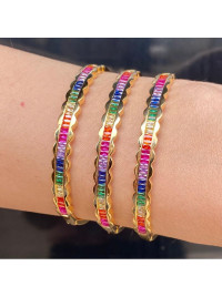 Bracelete em Zircônias Navetes Rainbow